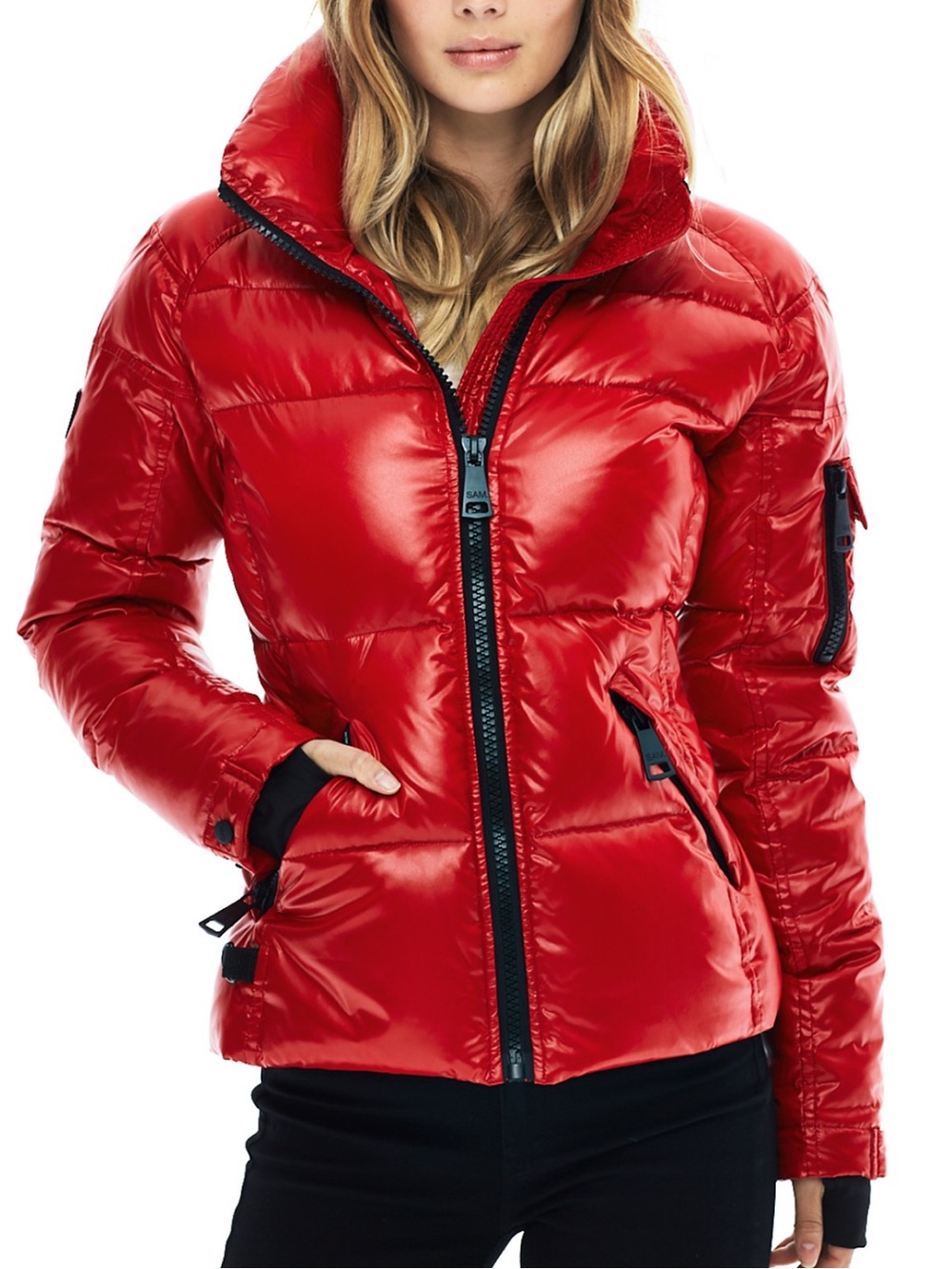 NWT SAM. Free Style Down Jacket in Red size XS